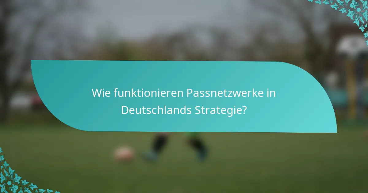 Wie funktionieren Passnetzwerke in Deutschlands Strategie?